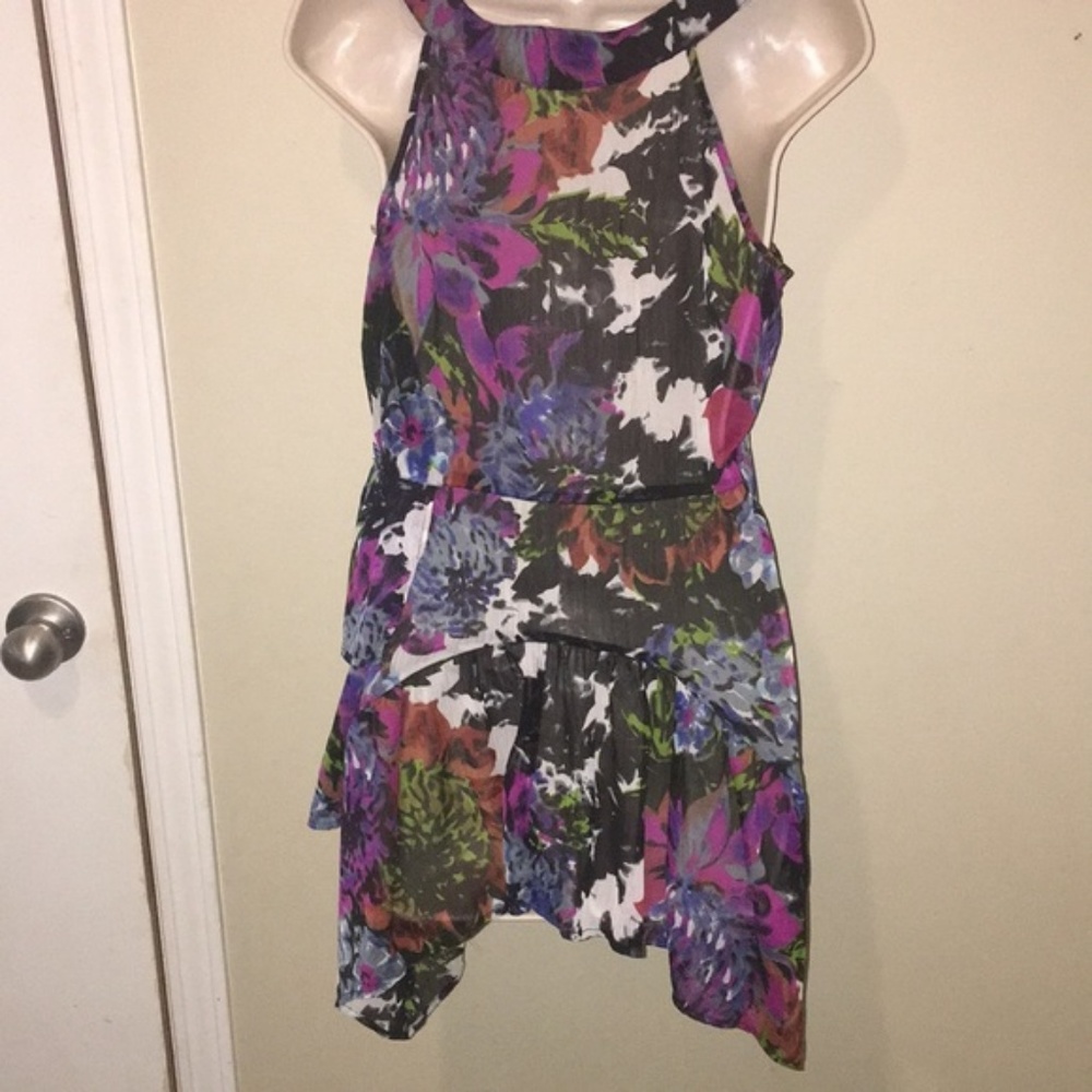 Boho Style Festival Ready Sheer Ruffled Tank Top M
